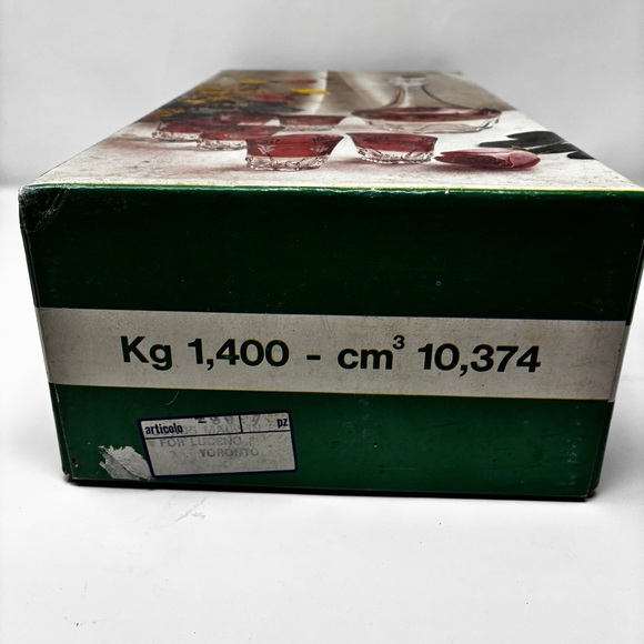 Lubiana Made in Italy Crystal Decanter Set 7-Piece Grape Motive Vintage Bohemian - Picture 7 of 8